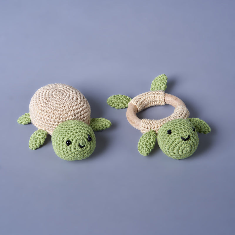 Svecha Toys: Flippy turtle teether and rattle combo