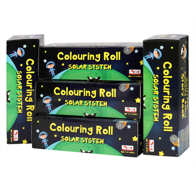 Set of 5 pcs of Solar System Colouring Roll Story Book For Kids - Return Gift Combo