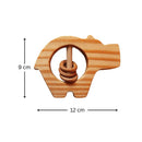 Wooden Animal Shape Baby Rattle (Hippo/Elephant/Turtle/Fish)