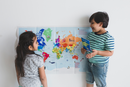 World Map with Reusable Stickers Activity Kit