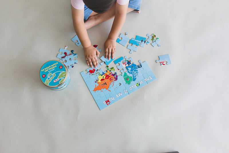 CocoMoco Kids Around the World Map Puzzles Combo Pack for 2-6 year olds