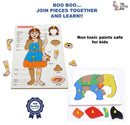 The Little boo Wooden Picture Educational Board for Kids, BODYPART-Puzzle & Elephant-Puzzle  (Combo of 2)