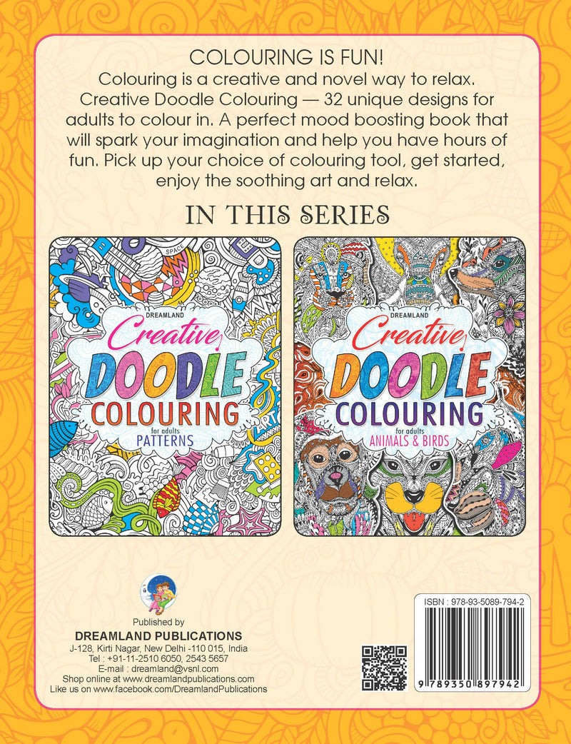 Creative Doodle Colouring - Patterns : Colouring Books for Peace and Relaxation Children Book By Dreamland Publications