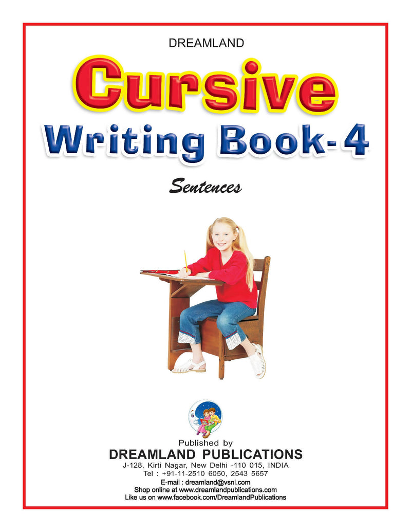 Cursive Writing Book (Sentences) Part 4 : Early Learning Children Book By Dreamland Publications